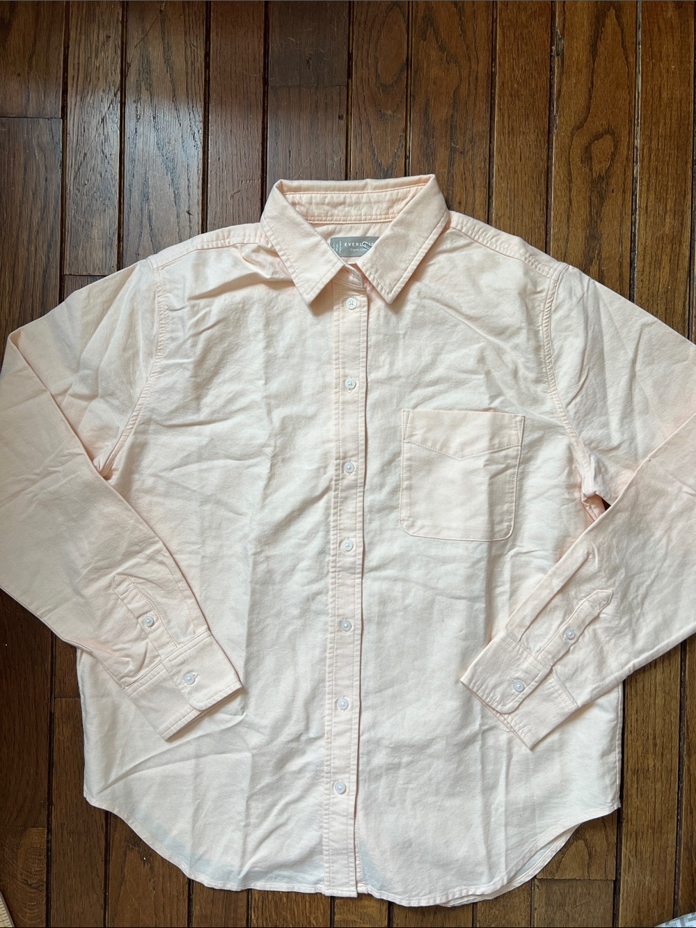 Everlane Peach Oxford Cotton Button-Down Shirt Size 6 NWOT